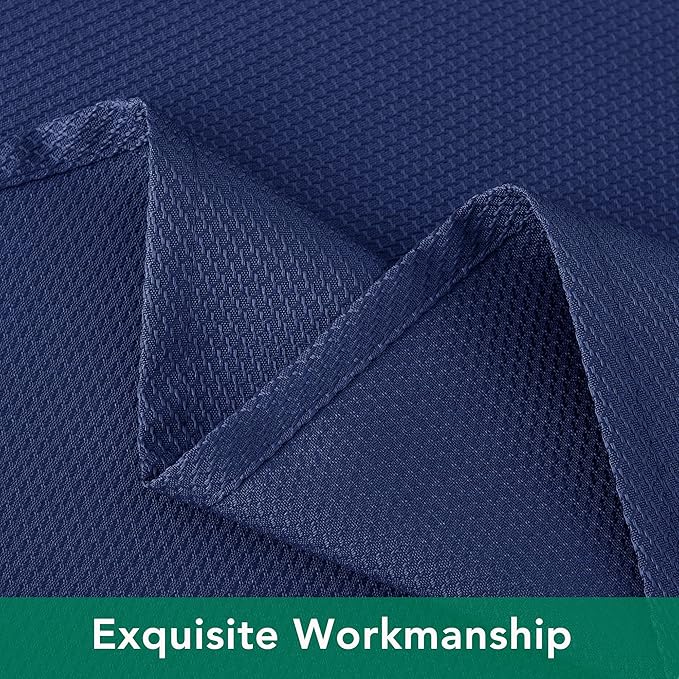 Biscaynebay Textured Fabric Square Tablecloths 54x54 Inches, Navy Water Resistant Table Cloth Small Card Folding Table Covers Linen for Dining, Kitchen, Wedding and Parties etc. Machine Washable