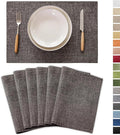 Demetex Placemats Table Mats Set of 6 Heat Resistant Washable Cloth Place Mats by DEMETEX