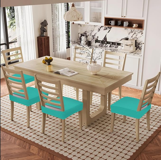 Smiry Waterproof Seat Covers for Dining Room Chairs, No Rear Covers | Stretch - Image 8