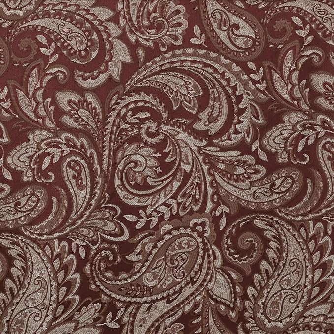 Madison Park Aubrey 2 Panel Curtain Faux Silk Paisley Jacquard, Rod Pocket - Image 9