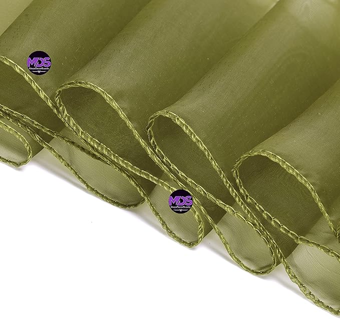 MDS Pack of 50 PCS Organza Chair Sashes Wider Dining Chair Bows Ribbon Tie Back for Wedding Party Birthday Bridal Shower Reception Event Banquet Home Chair Cover Decoration - Olive Green