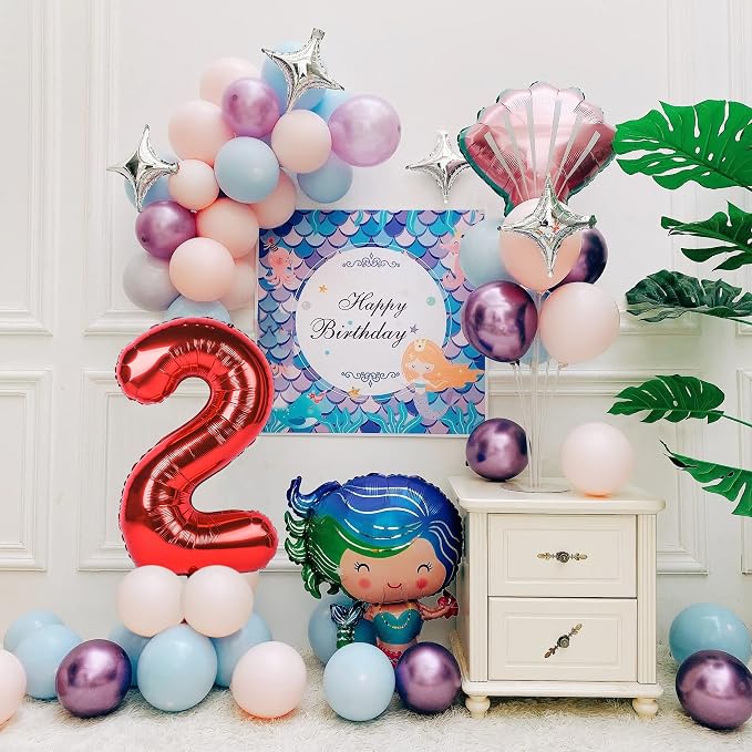 40 inch Number Balloon 0-9 Red Large Number 2 Balloons, Digital Balloons - Image 2