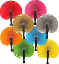 24 Pieces Multicolor Round Paper Fans | Foldable Handheld Fans by Bestage