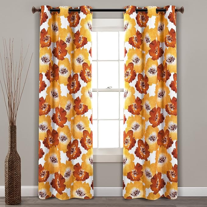 Lush Decor Julie Floral Insulated Grommet 100% Blackout Window Curtain Panels by LushDecor