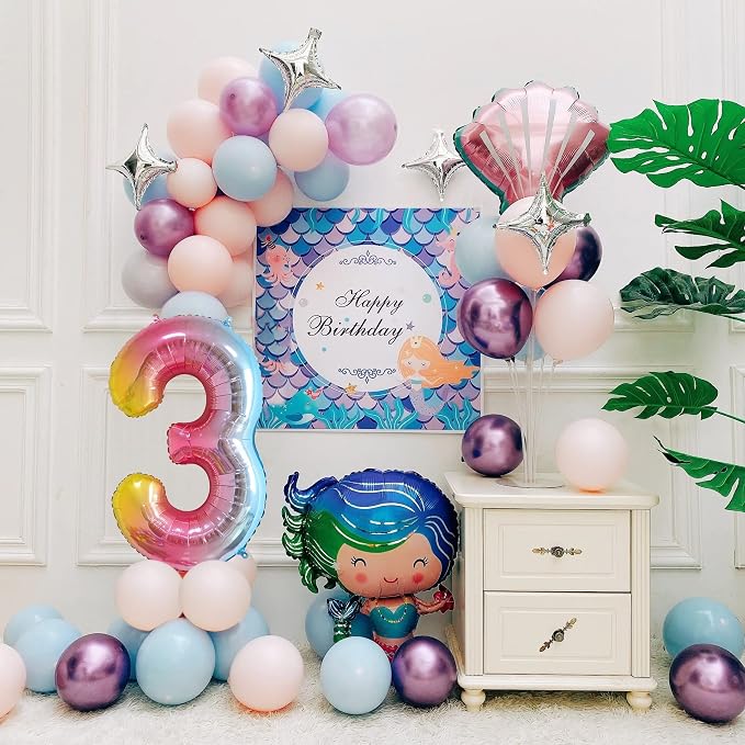 40 Inch Number Balloons 0-9 Rainbow Gradient Large Number 3 Balloons, Digital - Image 2
