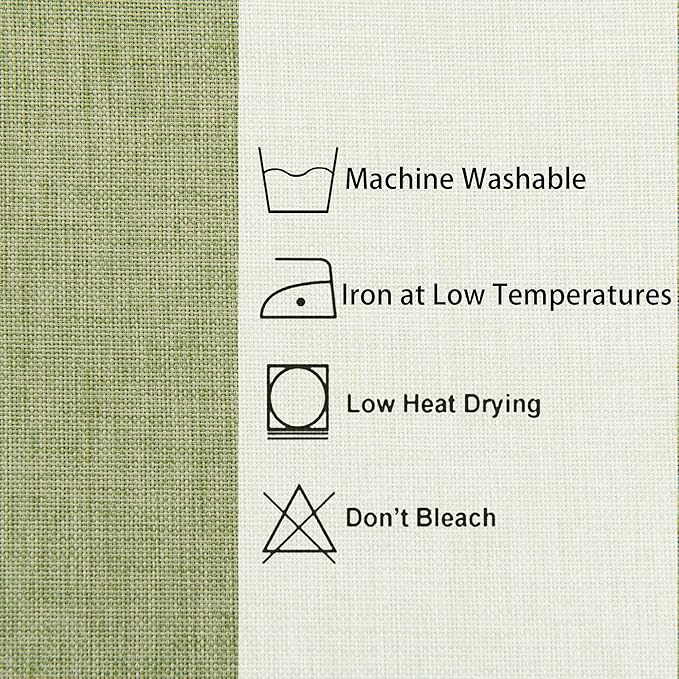 Hiasan Faux Linen Rectangle Tablecloth - Wrinkle and Stain Resistant Washable Table Cloth for Kitchen Dining Room Holiday Table Cover for Dinner, Green, 54 x 80 Inch