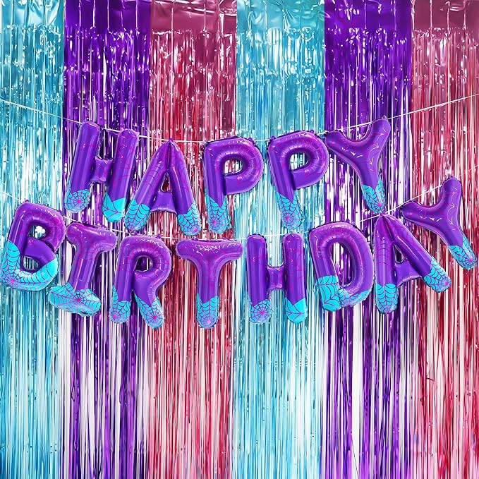 Spider Girl Birthday Decorations Happy Birthday Banner Balloons Letters Signs - Image 2