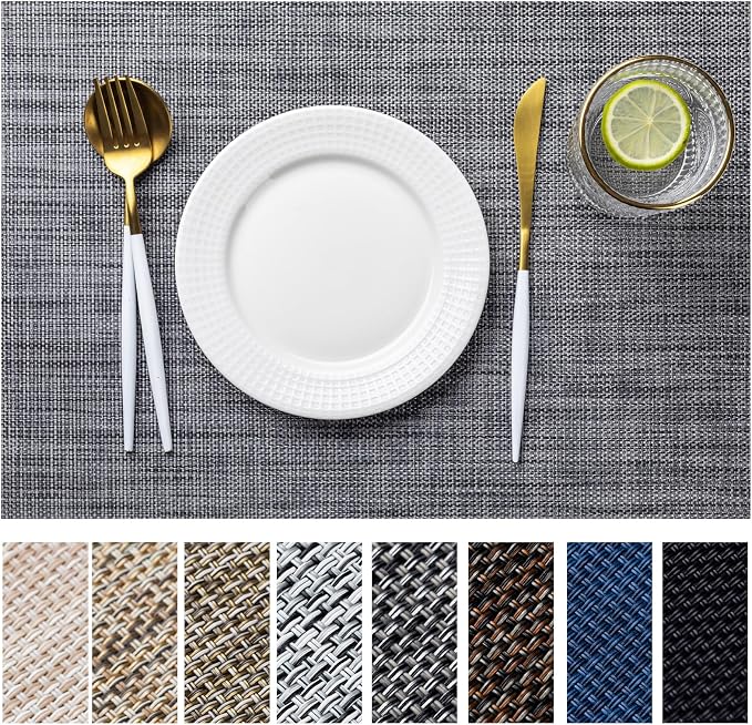 LEXMORE Placemats Set of 6 Vinyl/Plastic Woven Place Mats by lexmore