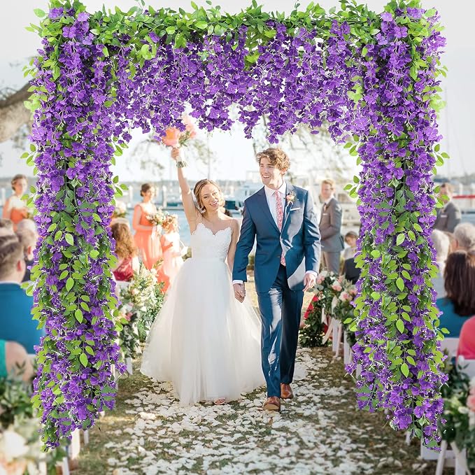 Findosom 10Pcs Total 72FT Wisteria Artificial Flowers Garland - Image 2