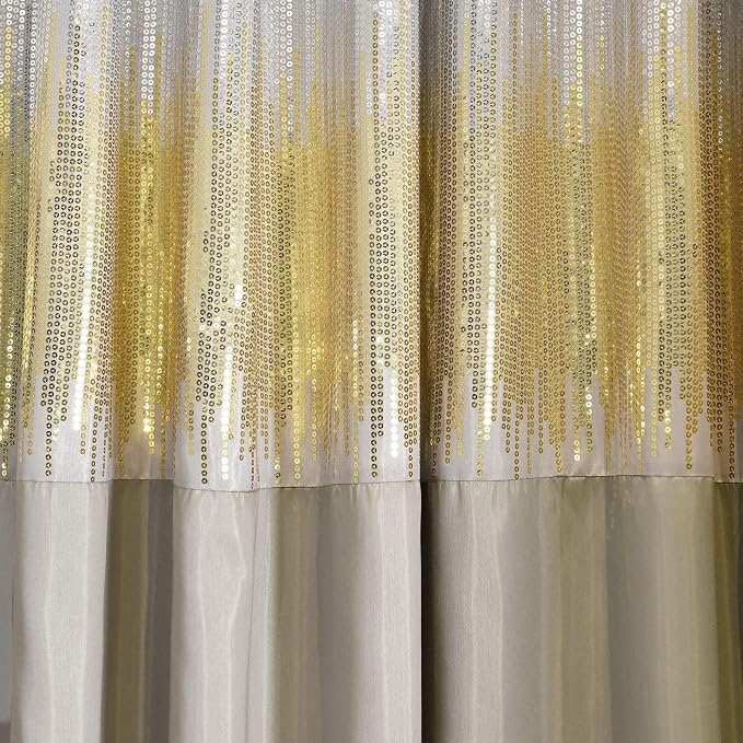 Lush Decor Night Sky Window Curtain Panel, Single 100"W x 84"L Yellow & Gray - Image 4