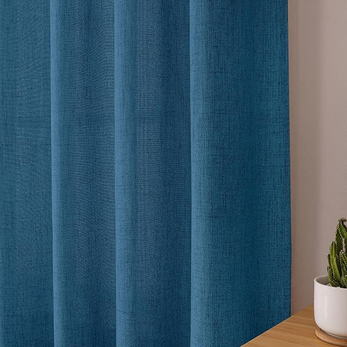 Tollpiz Linen Tier Curtains Rod Pocket Semi Sheer Short Kitchen Curtain Half - Image 8