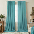 Pitalk Light Filtering Teal Sheer Curtains 108 Inches Long 2 Panels Set by Pitalk