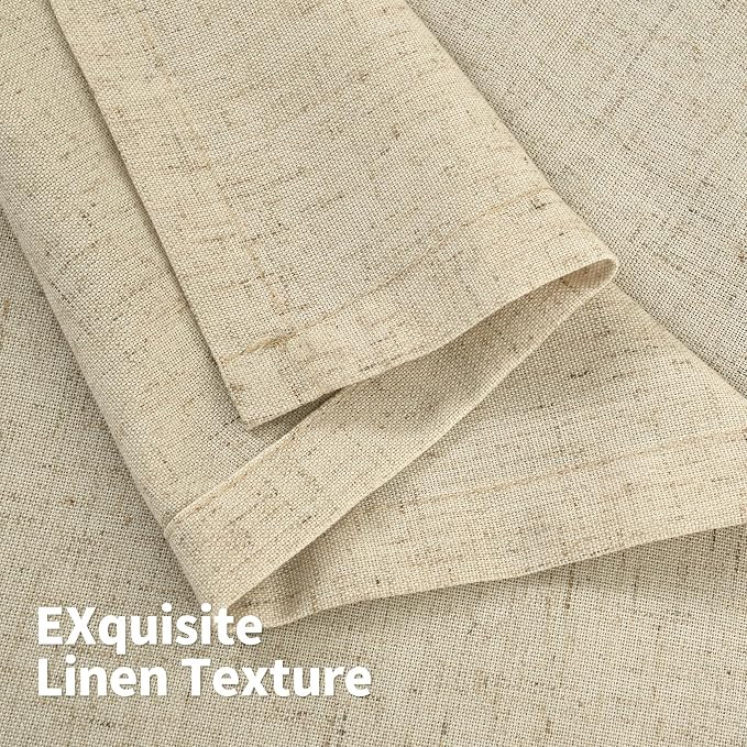 YoungsTex Grommet Linen Curtains 63 Inch Length 2 Panels - Image 6