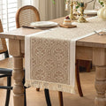 Table Runner 48 Inches Long,Waterproof Boho Table Runner with Tassel Fringe,Table Runners for Party Coffee Table
