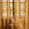 Deeprove Boho Gold Lace Sheer Curtains 84 inches Long 2 Panels Set by Deeprove