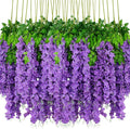 108pcs Artificial Wisteria Flowers 3.6 Feet/Piece Purple Dense Artificial Fake by HanYun
