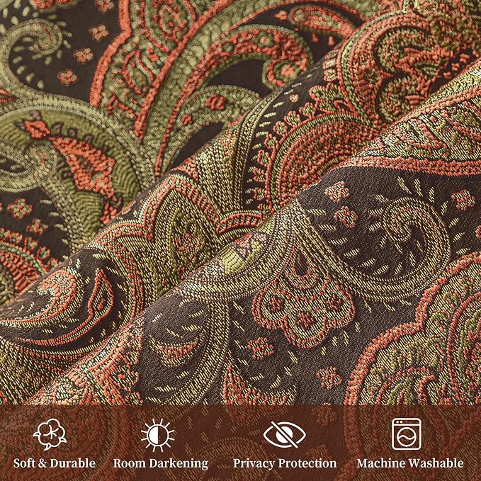 Loom and Mill Paisley Damask Curtains - Image 3