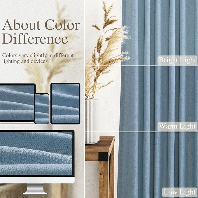 Blue Curtains 144 Inches Long 2 Panels - Image 4