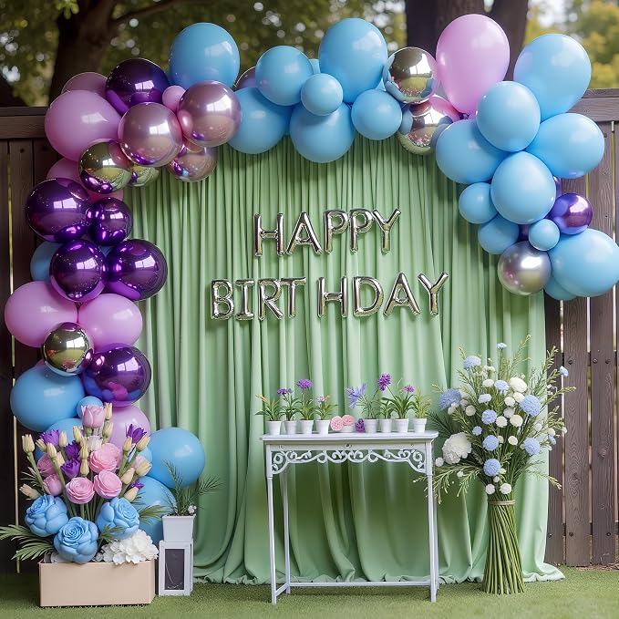 Sage Green Backdrop Curtain for Parties Backdrop Drapes 10x10FT | Wrinkle Free - Image 4