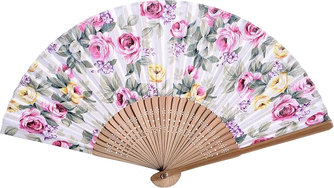 Hand Fan with Beautiful Fabric Printed by Salutto