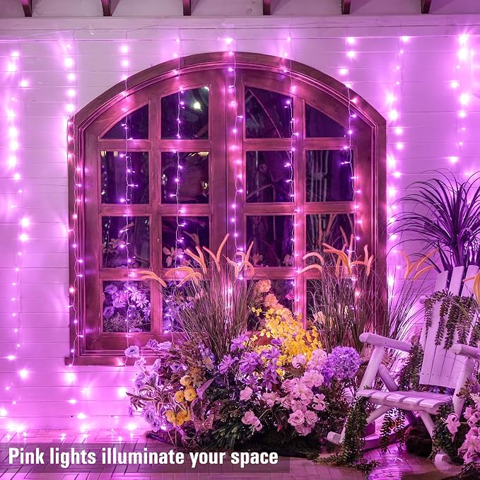 JMEXSUSS 300 LED Curtain Lights, 9.8x9.8 ft | Plug in Hanging Lights - Image 4