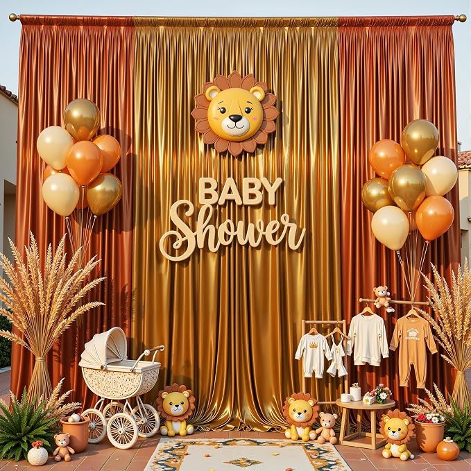 40x10ft Terracotta Glitter Backdrop Curtain - Image 6