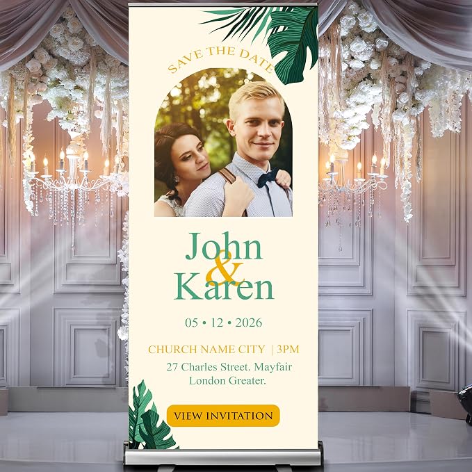 Custom Banner for Weddings READY IN 24HRS Choose your Design Retractable Banner - Image 4