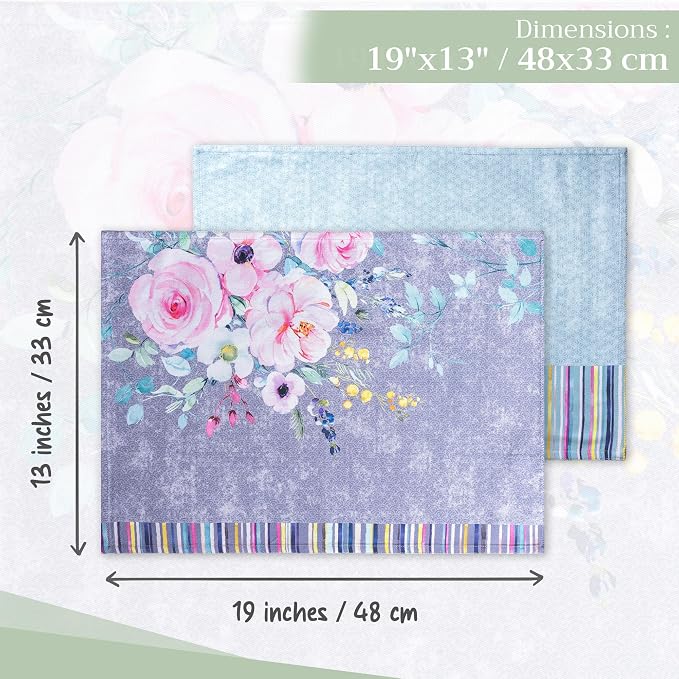 Maison d' Hermine Placemats Set of 4 Reusable 100% Cotton | Cloth Place Mats - Image 4