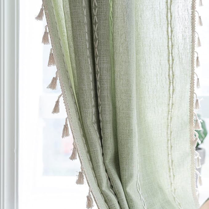 Sutuo Home Boho Curtain for Bedroom 84 Inch Length, Light Filtering Farmhouse - Image 7
