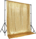 PartyDelight Gold Sequin Backdrop 10x10ft Sparkly Photo Curtain | 4 Inch Rod by PartyDelight