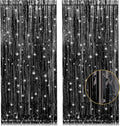 PIGETALE 2 Pack Black Foil Fringe Backdrop, 3.2 x 8.2 ft | Thicker 23 Micron PET by welcomePIGETALE