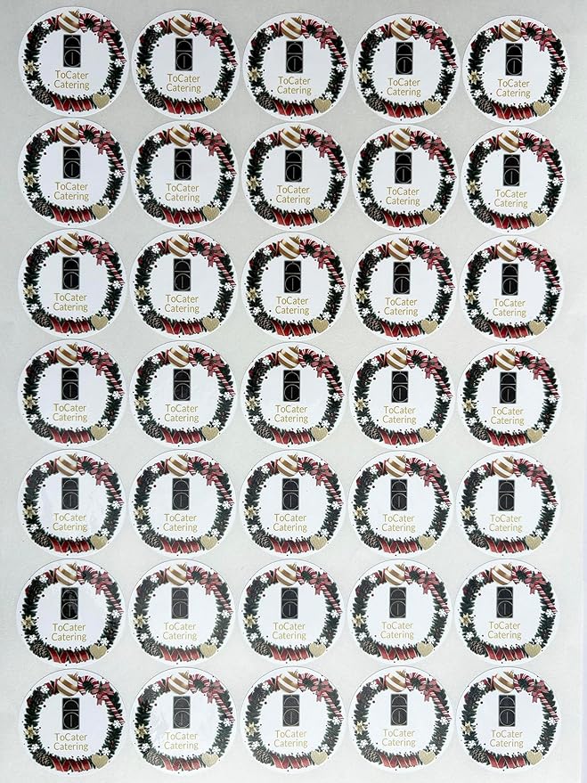 Custom Stickers for Weddings, Birthdays & Businesses - Personalized Labels with Your Logo - Waterproof, Fade and Heat Resistant - Pack of 100-1000 (Wreath R, 3 Inch)