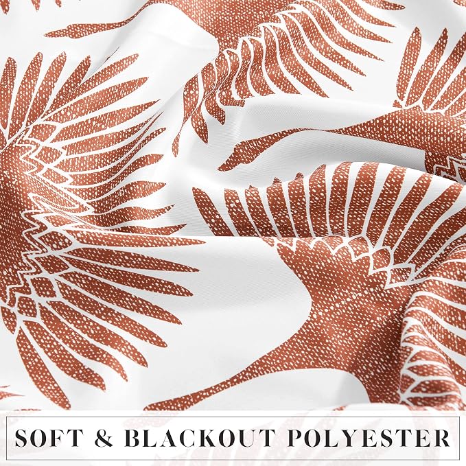 KGORGE Blackout Curtains Geometric Bird Pattern Farmhouse L 84" - Image 6