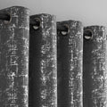Taisier Home Silver Foil Print Linen Textured Curtains Geometric Dots Pattern by TaisierHome