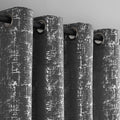 Taisier Home Silver Foil Print Linen Textured Curtains Geometric Dots Pattern by TaisierHome