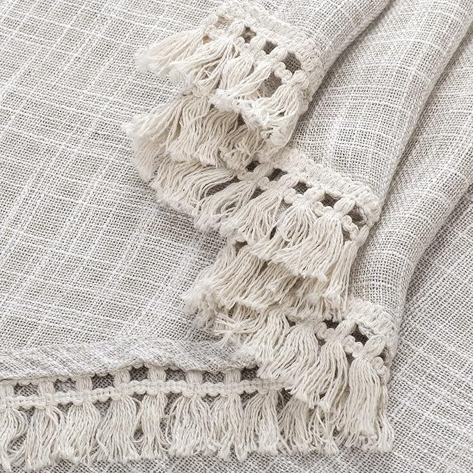 Beda Home Tassel Linen Textured Swag Curtain Valance - Image 4