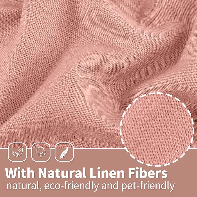 YoungsTex Dusty Rose Linen Curtains - Image 5