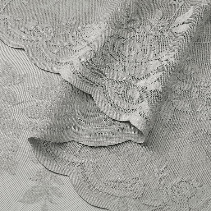 Gray Lace Curtains 72 Inch Length 2 Panels Set - Image 6