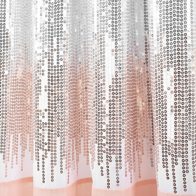 Lush Decor Night Sky Window Curtain Panel, Single 42"W x 84"L White & Blush - Image 4