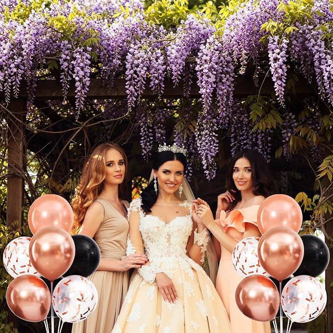 4 Sets Rose Gold and Black Balloons Stand - Image 3