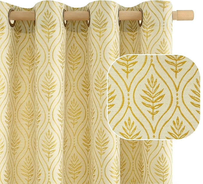 BGment Mustard Yellow French Country Curtains 63 Inches Long by BGment