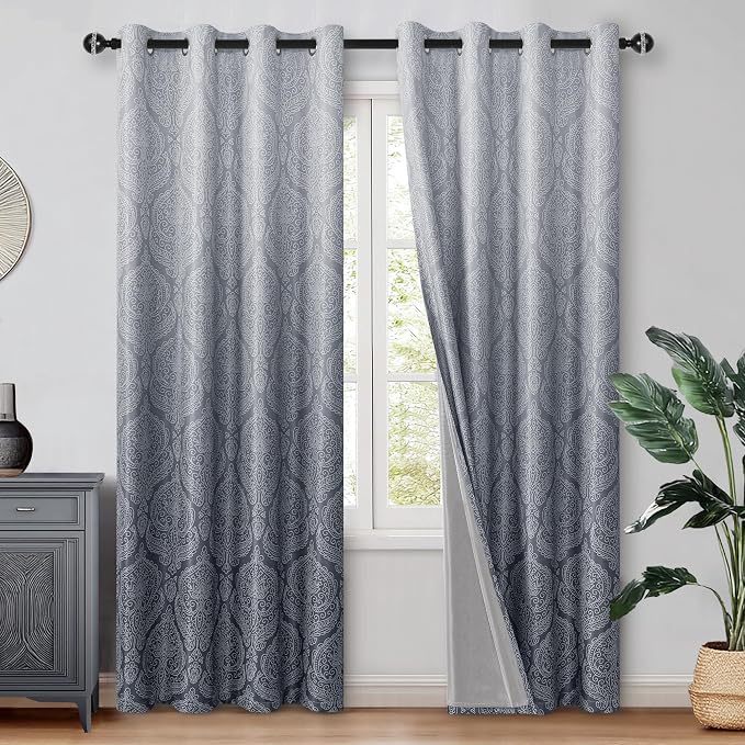 DWCN 100% Blackout Curtains for Bedroom 102 Inch Long by DWCN