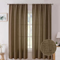 Tollpiz Short Linen Curtain Living Room Rod Pocket Semi Sheer Curtains Burlap by Tollpiz