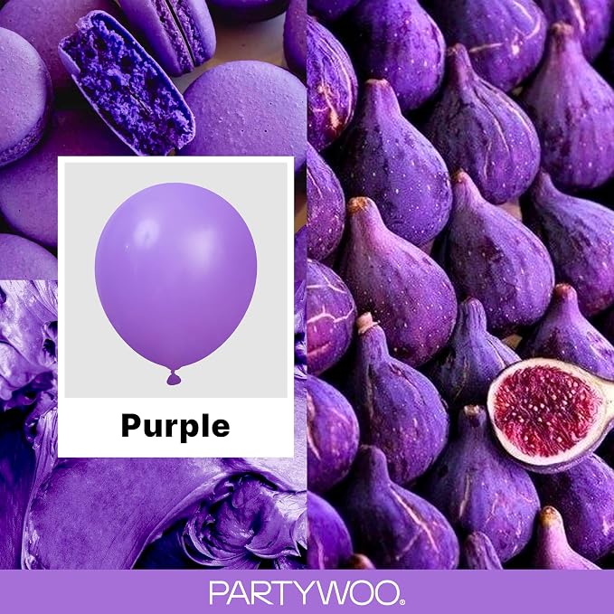 PartyWoo Purple Balloons 140pcs Different Sizes of 18 12 10 5 Inch | Balloons - Image 2