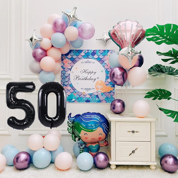40 inch Number Balloon 0-9 Black Large Number 50 Balloons, Digital Balloons - Image 2