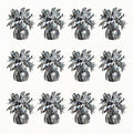 Glitter Silver Balloon Weights, 12 Pack | Glitter silver PET film; helium by Unknown