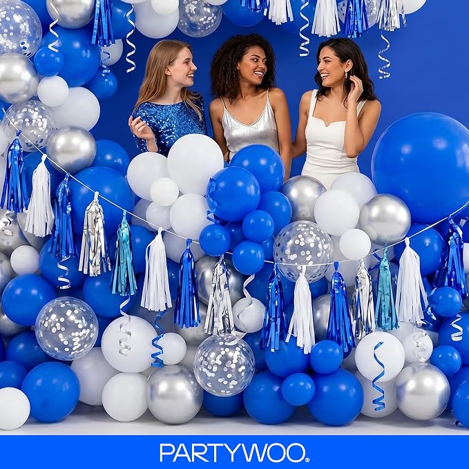 PartyWoo Royal Blue Balloons 127pcs Dark Blue Balloons Different Sizes | 36 18 - Image 5