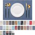 Placemats Set of 6 Washable Indoor | Outdoor Vinyl Place Mats by CADONO