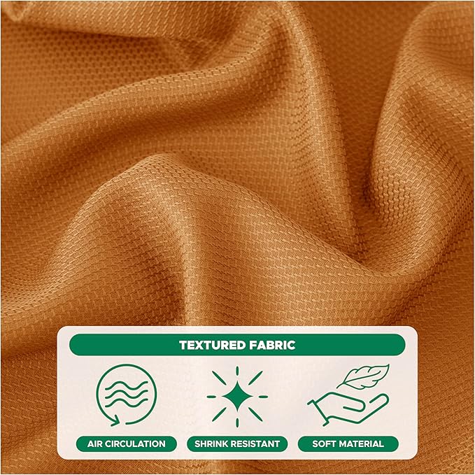 Biscaynebay Fall Tablecloth Textured Fabric 52x70 Inch Rectangular, Bronze Thanksgiving Autumn Harvest Water Resistant Fabric Tablecloths for Kitchen, Dining, Wedding, Parties Machine Washable