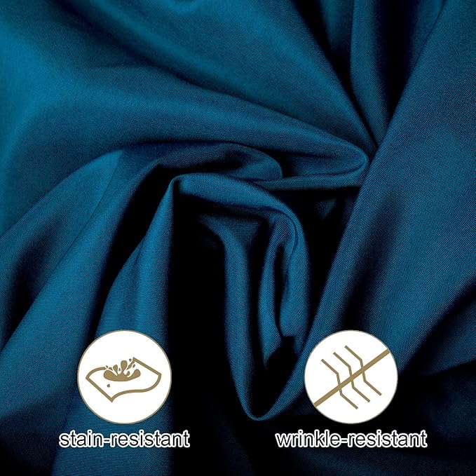 Ascoza 2pack 132 Inch Peacock Blue Round Tablecloth in Washable Polyester Fabric for Wedding/Banquet/Restaurant/Parties…